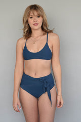 Ribbed Antique Blue HARPER HIGH WAISTED